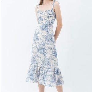 Swallow and Rose printed tie strap midi dress